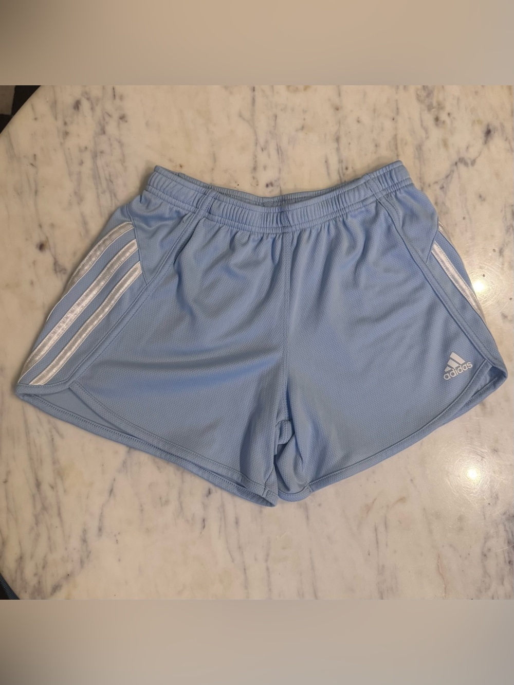 Adidas Girls Light Blue Athletic Shorts - L 14